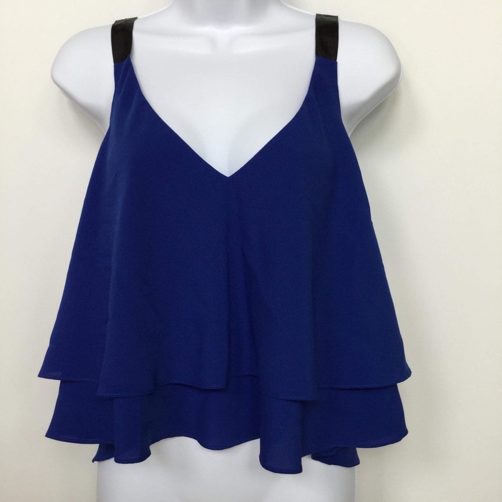 Zara blue loose flows crop top tank top